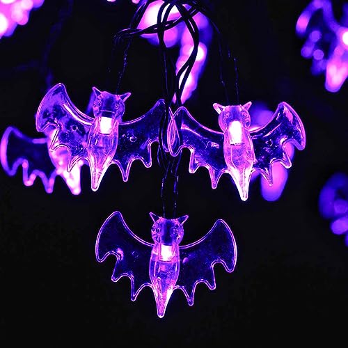 Twinkle Star Halloween String Lights, Set of 3 Total 90 LED 35.4 FT Purple Bat, White Ghost, Orange Pumpkin String Lights Battery Operated Indoor Party Bedroom Home Festival Decoration - Twinkle Star