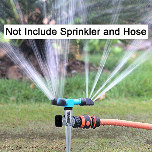 Twinkle Star 6 Pack 1/2 Inch Zinc Flow Thru Lawn Sprinkler Spike Base, Watering Sprinklers for Yard, Lawn and Grass Irrigation - Twinkle Star