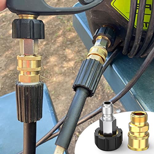 Twinkle Star Pressure Washer Adapter Set Quick Connect Kit, M22 14mm Swivel to 3/8'' Quick Connect - Twinkle Star