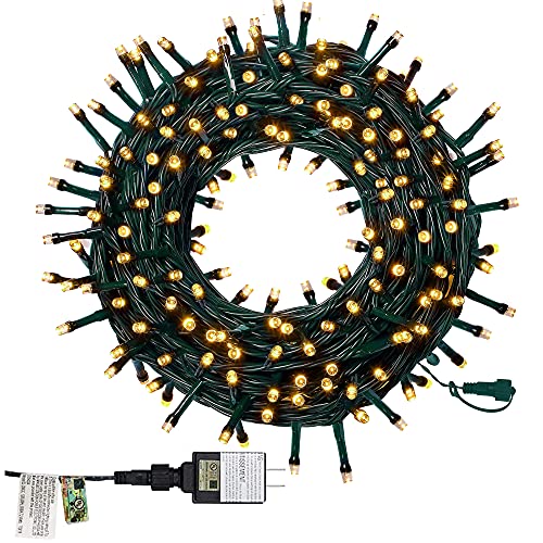 Twinkle Star 66ft 200 LED Christmas Tree String Lights UL Safe Certified Outdoor Fairy Lights Plug in, Expandable Green Wire Clear Bulbs Mini Lights 8 Modes, Xmas Wedding Party Decoration, Wa - Twinkle Star