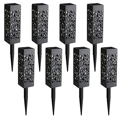 MAGGIFT 8 Pcs Solar Powered LED Garden Lights, Solar Path Lights Outdoor, Automatic Led Halloween Christmas Decorative Landscape Lighting for Patio, Yard and Garden - Twinkle Star