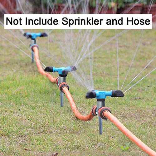 Twinkle Star 6 Pack 1/2 Inch Zinc Flow Thru Lawn Sprinkler Spike Base, Watering Sprinklers for Yard, Lawn and Grass Irrigation - Twinkle Star