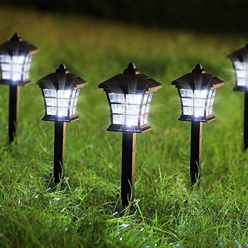 Twinkle Star 6 Pack Solar Pathway Lights Outdoor Solar Garden Lights Solar Powered Landscape Lighting for Yard Patio, Garden, Walkway - Twinkle Star