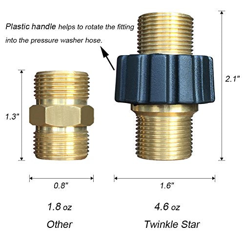 Twinkle Star Pressure Washer Hose Quick Connector, M22 Metric Male Thread Fitting, TWIS375 - Twinkle Star