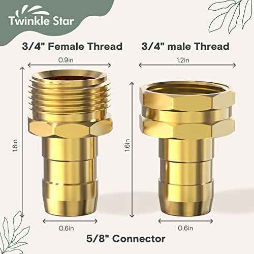 Twinkle Star Garden Hose Repair Connector with Clamps, Male and Female Garden Hose Fittings, 3 Set - Twinkle Star