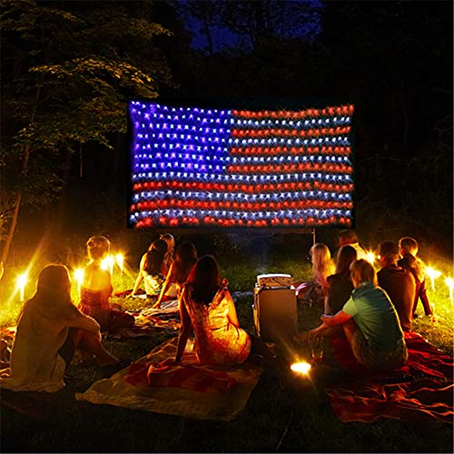 Twinkle Star American Flag Patriotic Lights (Super Larger & Safer), Outdoor Lighted USA Light String Waterproof Hanging Ornaments for Independence Day, July 4th, National Memorial Day - Twinkle Star