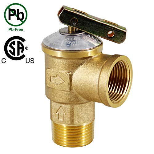 Twinkle Star 3/4 Inch IPS Isolator Tankless Water Heater Service Valve Kit, with Pressure Relief Valve, Clean Brass Construction - Twinkle Star