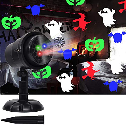 Twinkle Star Halloween Decorations Light Projector with 3 Switchable Lenses Elements Pattern Multicolor Moving Lights, LED Landscape Spotlight Indoor Outdoor Halloween Decor - Twinkle Star