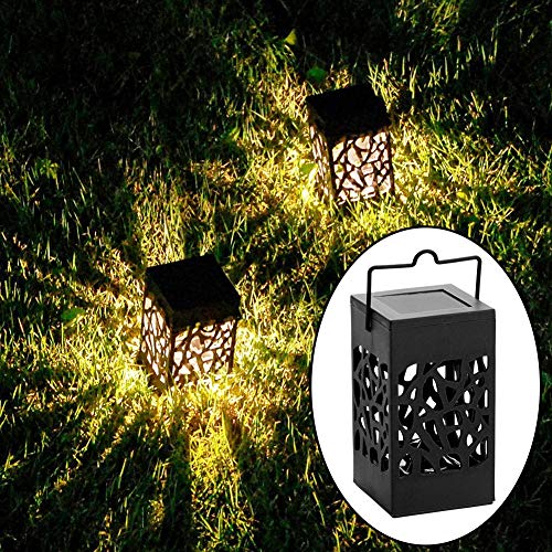 Twinkle Star 8 Pack Outdoor Solar Lanterns Hanging Solar Lights with Handle, Christmas Garden Tree Yard Patio Holiday Decorations - Twinkle Star