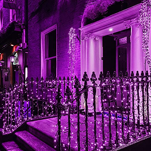 Twinkle Star LED String Lights, Plug in String Lights 8 Modes Waterproof for Indoor Outdoor Christmas Tree Wedding Party Bedroom (Purple, 99 ft) - Twinkle Star