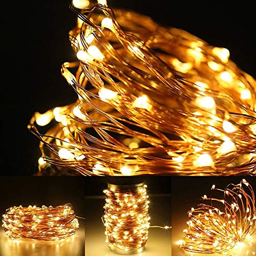 Twinkle Star, 3.5 Inches Indoor Outdoor, LED String Light 66ft Fairy Copper String Lights USB and Adapter Powered with 8 Modes & Timer, Home Lighting Decor for Indoor Outdoor Bedroom (Warm Wh - Twinkle Star