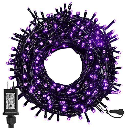 Twinkle Star LED String Lights, Plug in String Lights 8 Modes Waterproof for Indoor Outdoor Christmas Tree Wedding Party Bedroom (Purple, 99 ft) - Twinkle Star