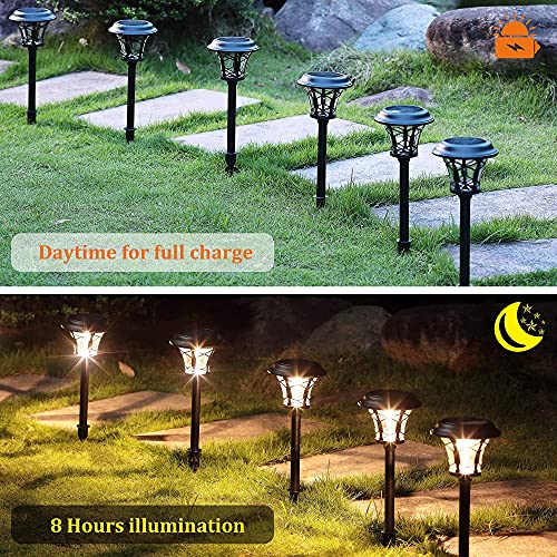 MAGGIFT 6 Pack 25 Lumen Solar Powered Pathway Lights, Super Bright SMD LED Outdoor Lights, Stainless Steel & Glass Waterproof Light for Landscape, Lawn, Patio, Yard, Garden, Deck Driveway, Wa - Twinkle Star