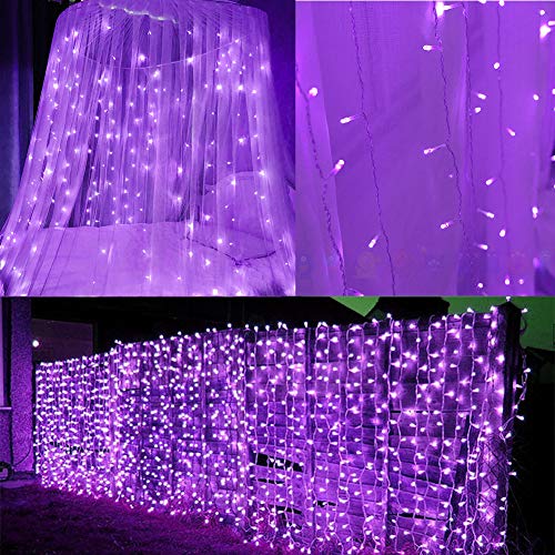 Twinkle Star, 5 Inches Indoor Outdoor, LED String Light with Remote Control Timer for Halloween Thanksgiving Wedding Party Home Garden Bedroom Decoration, Purple - Twinkle Star