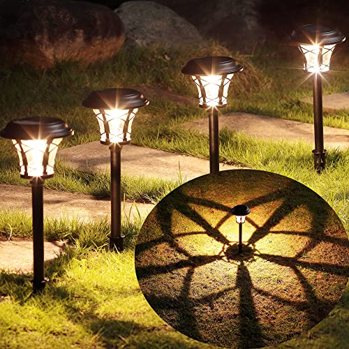 MAGGIFT 6 Pack 25 Lumen Solar Powered Pathway Lights, Super Bright SMD LED Outdoor Lights, Stainless Steel & Glass Waterproof Light for Landscape, Lawn, Patio, Yard, Garden, Deck Driveway, Wa - Twinkle Star