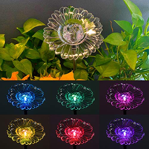 MAGGIFT 6 Pack Outdoor Solar Figurine Lights, Solar Powered Garden Stake Light, Color Changing LED Landscape Lighting, Sparkling Star Flower Hummingbird Butterfly Dragonfly Bee for Patio Yard - Twinkle Star