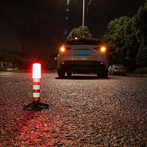 Twinkle Star Emergency Roadside Flares Kit LED Safety Strobe Road Warning Light Highway Beacon Alert Flare with Magnetic Base, Detachable Stand, Solid Storage Case (Set of 2) - Twinkle Star