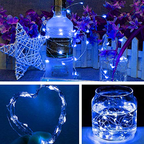 Twinkle Star, 3 Inches Indoor Outdoor, LED String Light Dimmable Control Starry Silver Wire Lights Home Lighting Bedroom Wedding Christmas Party Decoration, Blue - Twinkle Star